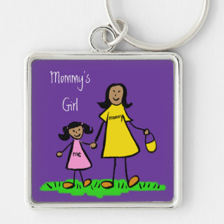 Mommy's Girl Mother and Daughter Family Keychain