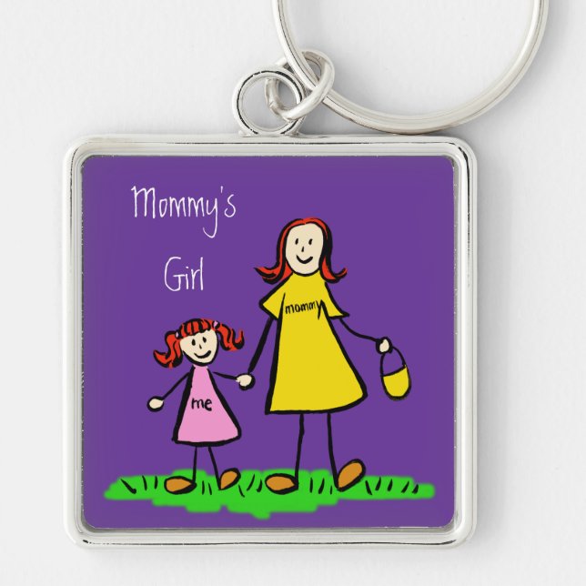 Mommy's Girl Mother and Daughter Family Keychain (Front)