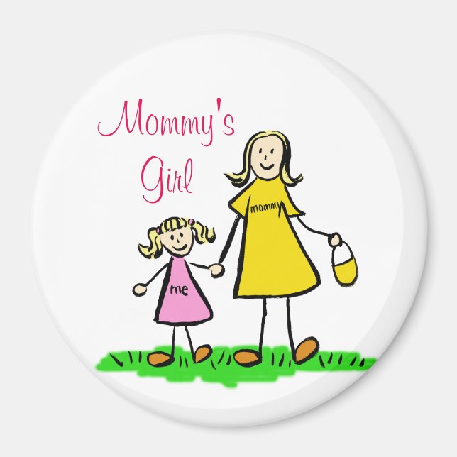 Mommy's Girl Personalized Family Art Magnets (Front)
