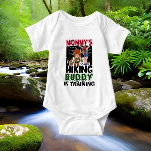 Mommys hiking buddy boy baby bodysuit