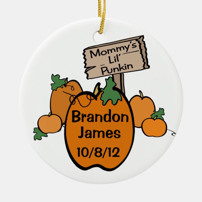 Mommy's Lil' Punkin Ceramic Ornament