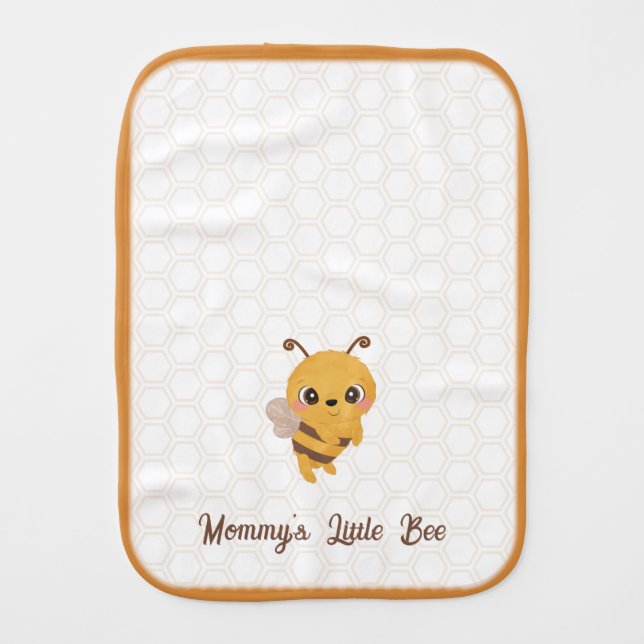 Mommy's Little Bee Baby Burp Cloth (Front)