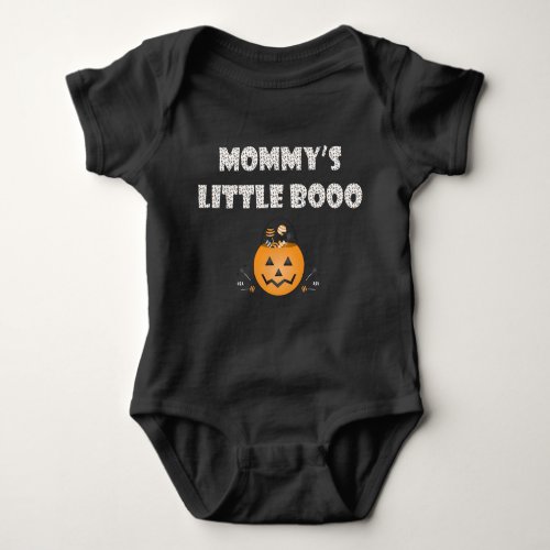 Mommys Little Boo Halloween Candy Jack O Lantern Baby Bodysuit