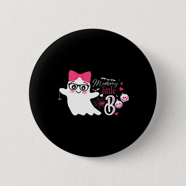 Mommys Little Boo Halloween Classic Design Button (Front)