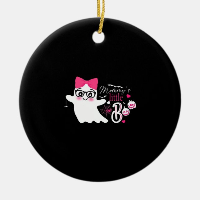 Mommys Little Boo Halloween Classic Design Ceramic Ornament (Front)