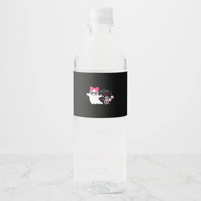 Mommys Little Boo Halloween Classic Design Water Bottle Label (Front)