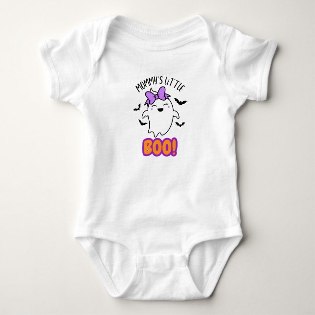 Mommy's Little Boo, mommy's girl, Cute Halloween  Baby Bodysuit (Front)