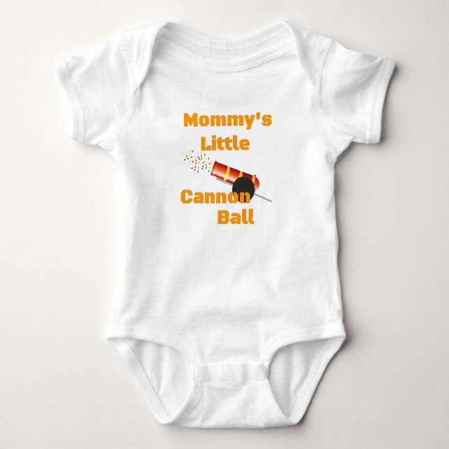 Mommy's Little Cannonball Baby Bodysuit (Front)