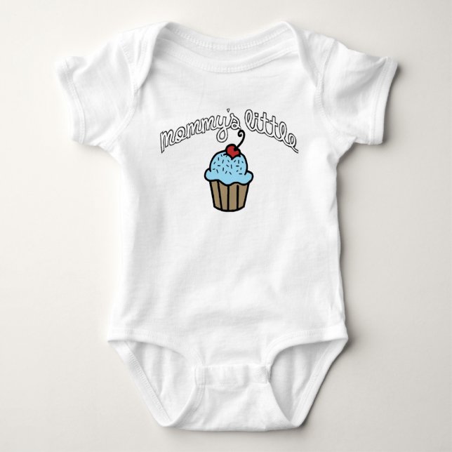Mommy's Little Cupcake - Blue Baby Bodysuit (Front)