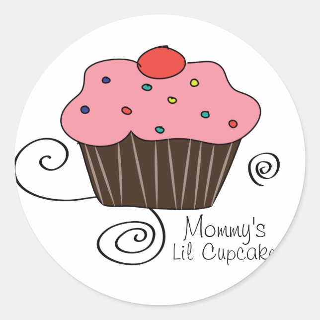 Mommy's Little Cupcake Classic Round Sticker (Front)