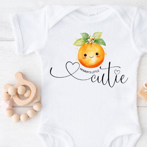 Mommys Little Cutie Citrus Orange Baby Bodysuit