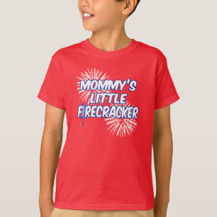 Mommy's Little Firecracker Cute Kids 4th of July T-Shirt
