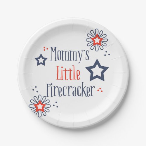 Mommys Little Firecracker Paper Plates