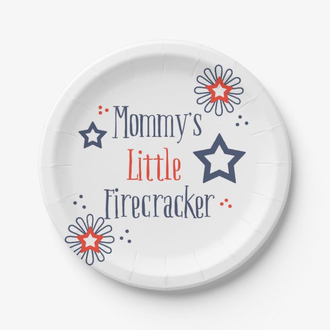 Mommy's Little Firecracker Paper Plates (Front)