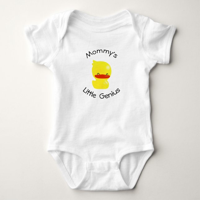"Mommy's Little Genius" Super Cute Ducky Baby Body Baby Bodysuit (Front)
