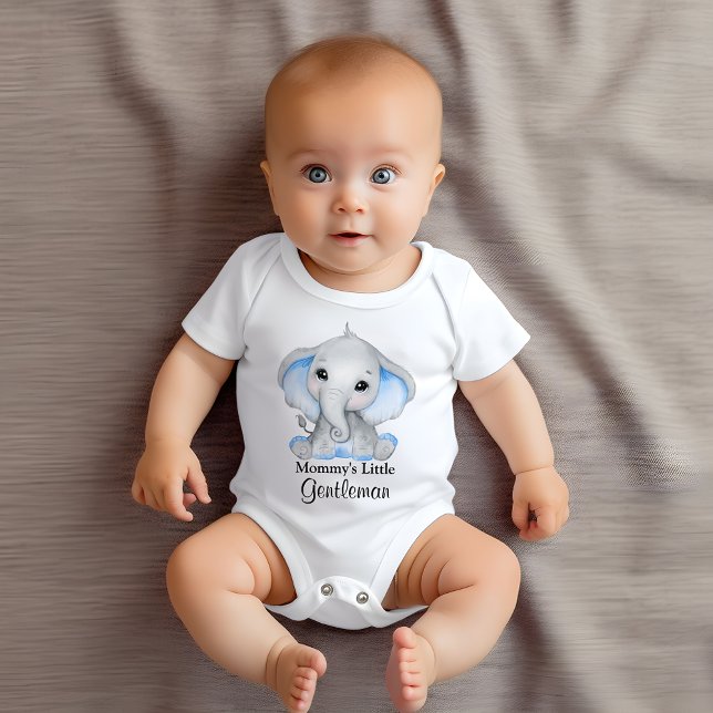 Mommy's Little Gentleman Cute Elephant Baby Bodysuit (Creator Uploaded)