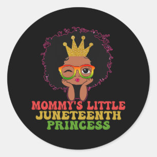 Mommy's Little Juneteenth Princes Celebrate Black Classic Round Sticker