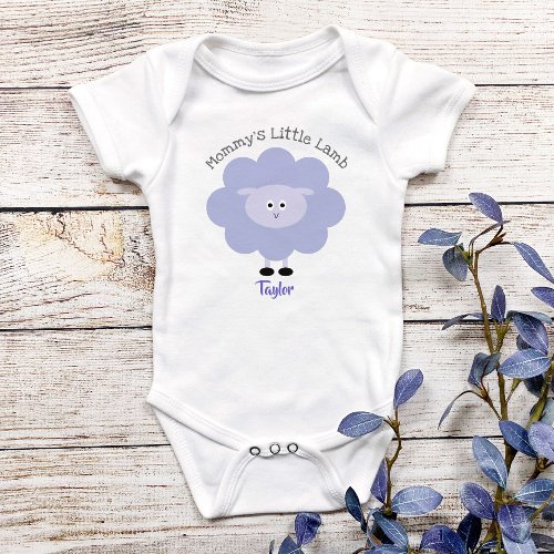 Mommys Little Lamb Cute Purple Gender Neutral Fun Baby Bodysuit