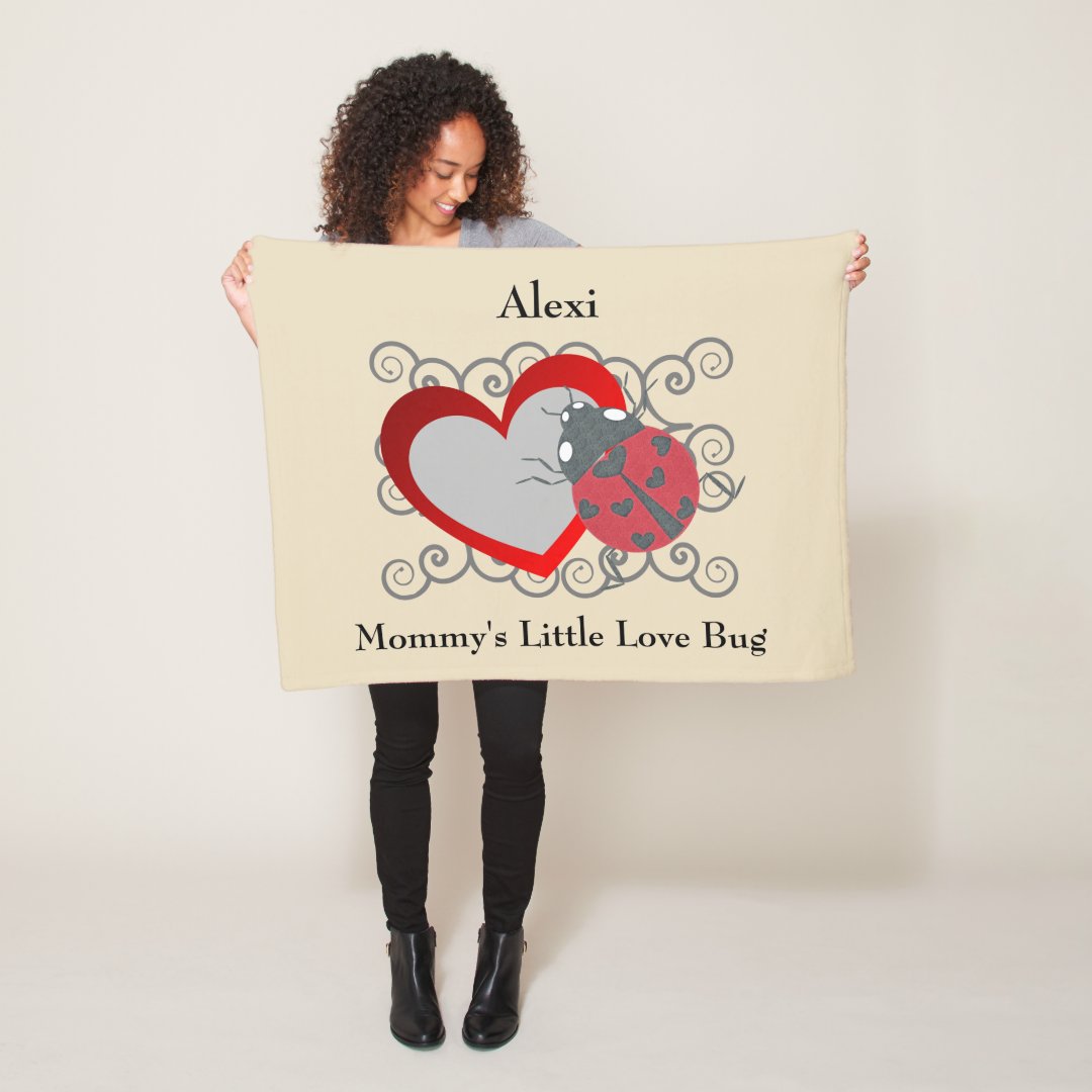 Mommy's Little Love Bug Personalized Blanket | Zazzle