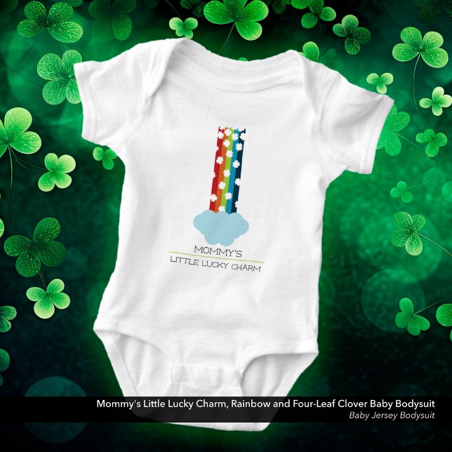 Mommy's Little Lucky Charm Rainbow 4-Leaf Clover Baby Bodysuit (Mommy's Little Lucky Charm Rainbow and Four-Leaf Clover Baby Bodysuit)