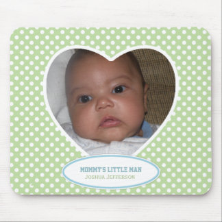 Mommy's Little Man: Green Heart: Picture Mousepad