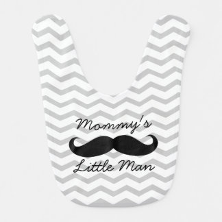 Mommy's Little Man Mustache Cute Boys Baby Bib