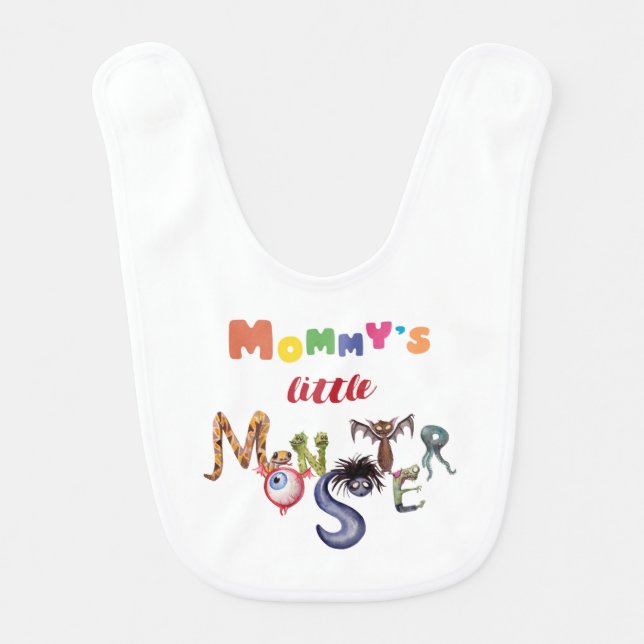 Mommy's little monster  baby bib (Front)