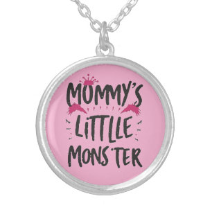 Mommy's Little Monster Silver Plated Necklace