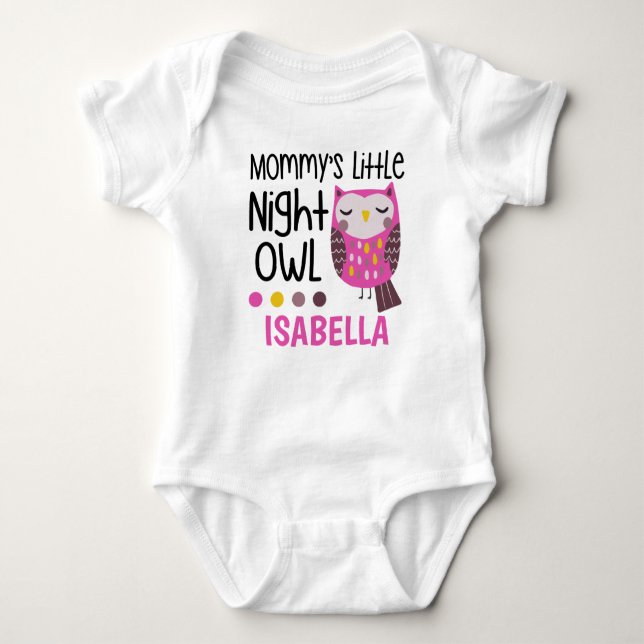 Mommy's Little Night Owl Baby Bodysuit (Front)