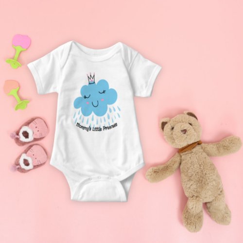 Mommys Little Princess Smiling Cloud With Crown Baby Bodysuit