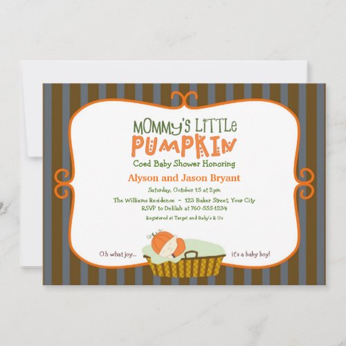 Mommy's Little Pumpkin Baby Shower Invitations