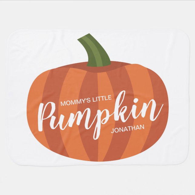 Mommy's Little Pumpkin Nickname Fall Autumn Baby Blanket (Horizontal)