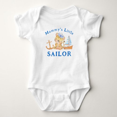Mommys little sailor nautical marine baby tiger baby bodysuit