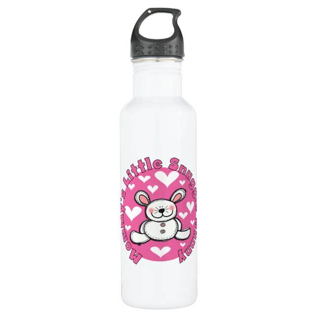 Mommy's Little Snuggle Bunny Stainless Steel Water Bottle (Front)