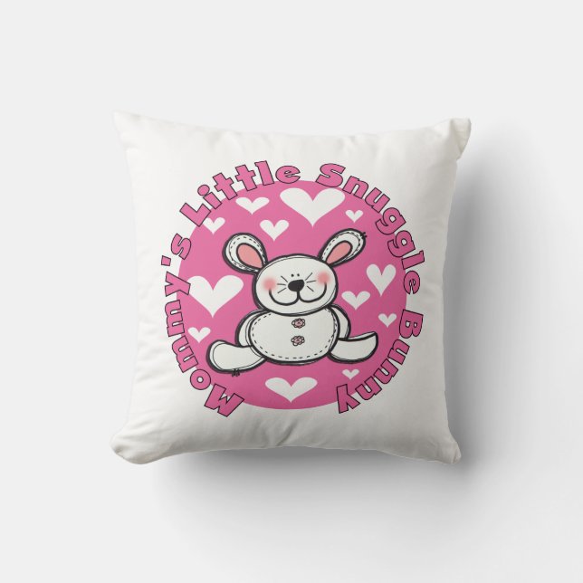 Mommy's Little Snuggle Bunny Throw Pillow (Front)