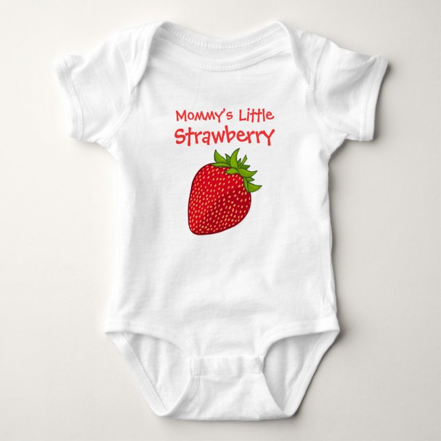 Mommy's Little Strawberry Baby Bodysuit (Front)