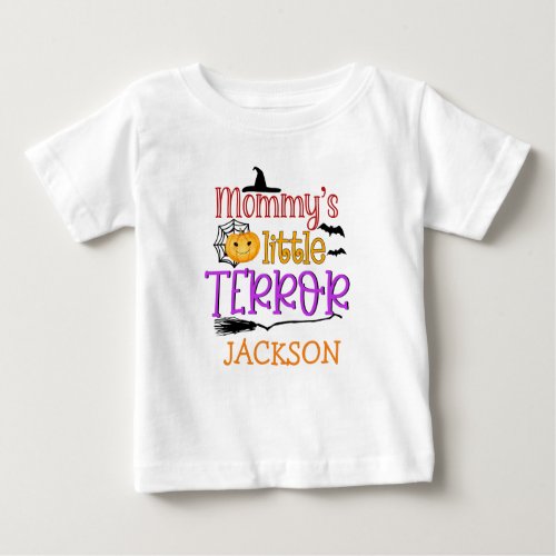 Mommys Little Terror Halloween Baby Baby T_Shirt