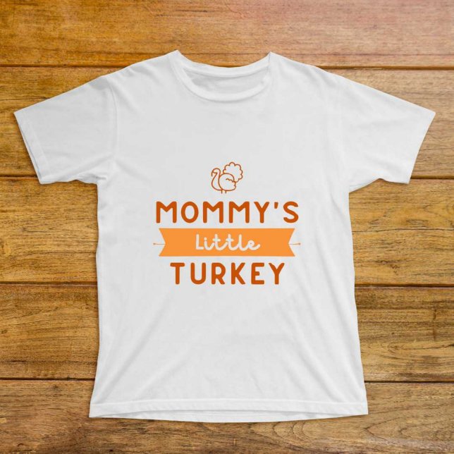 Mommy's Little Turkey Modern White baby tshirt  (Creator Uploaded)