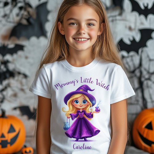 Mommys Little Witch Halloween Girl Name T_Shirt