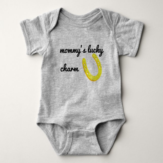 Mommy's Lucky Charm Horseshoe Baby Bodysuit (Front)