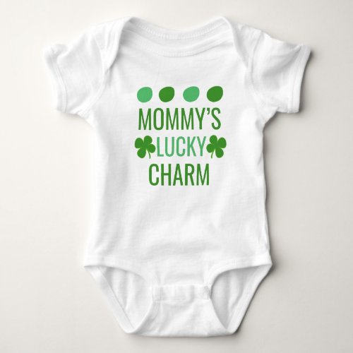 Mommys Lucky Charm  St Patricks Day Baby Bodysuit