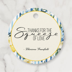 Mommy's Main Squeeze Lemon Blue Boy Baby Shower Favor Tags