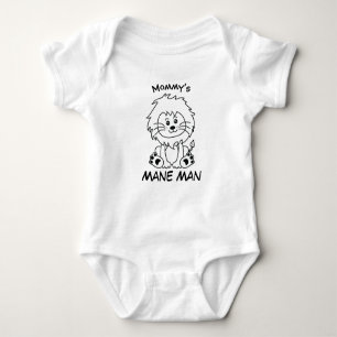 Mommy's Mane Man black and white lion Baby Bodysuit