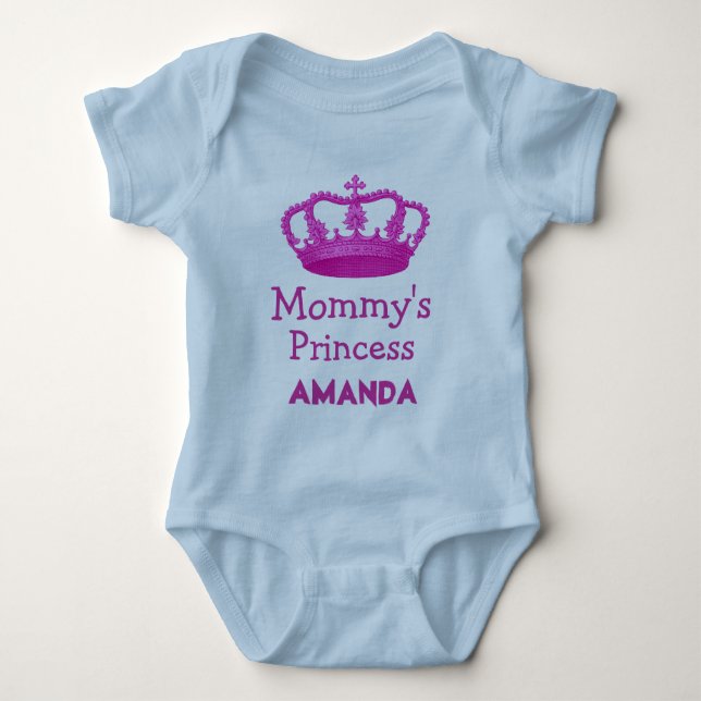 Mommy's Princess with Pink Crown V24B12 Baby Bodysuit (Front)