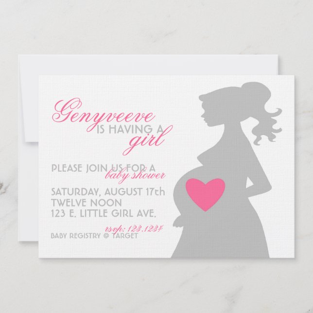 MOMMY'S SHADOW Baby Shower Invitation (Front)