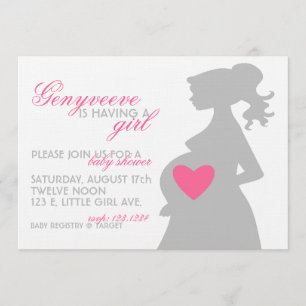 MOMMY'S SHADOW Baby Shower Invitation