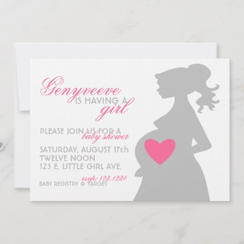MOMMY'S SHADOW Baby Shower Invitation
