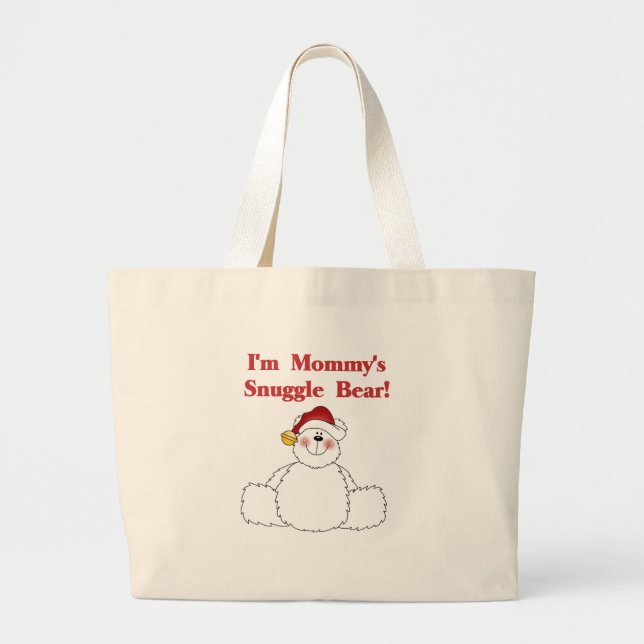 Mommy's Snuggle Bear Large Tote Bag (Front)