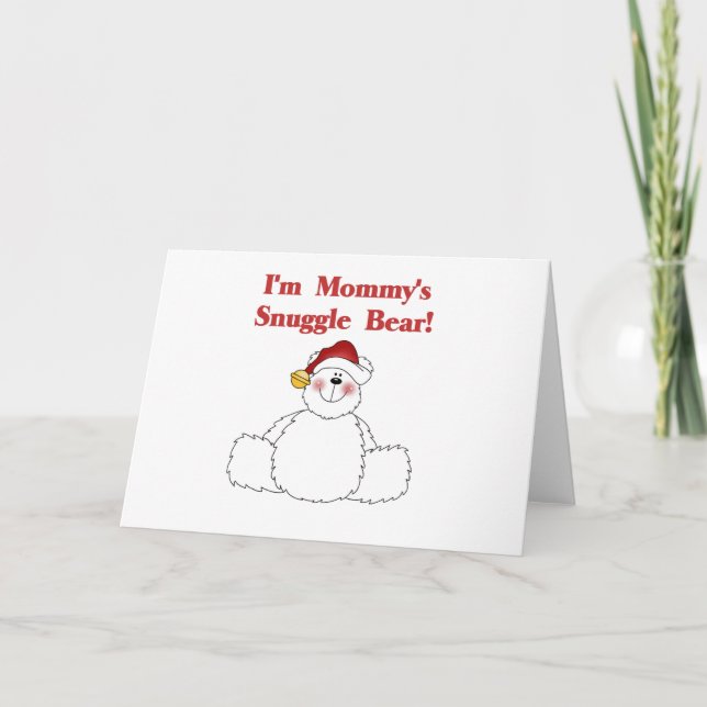 Mommy's Snuggle Bear T-shirts and Gifts Holiday Card (Front)
