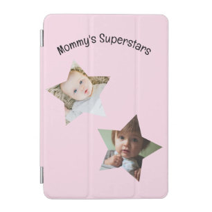 Mommy's Superstars Personalized Two Photo Text iPad Mini Cover